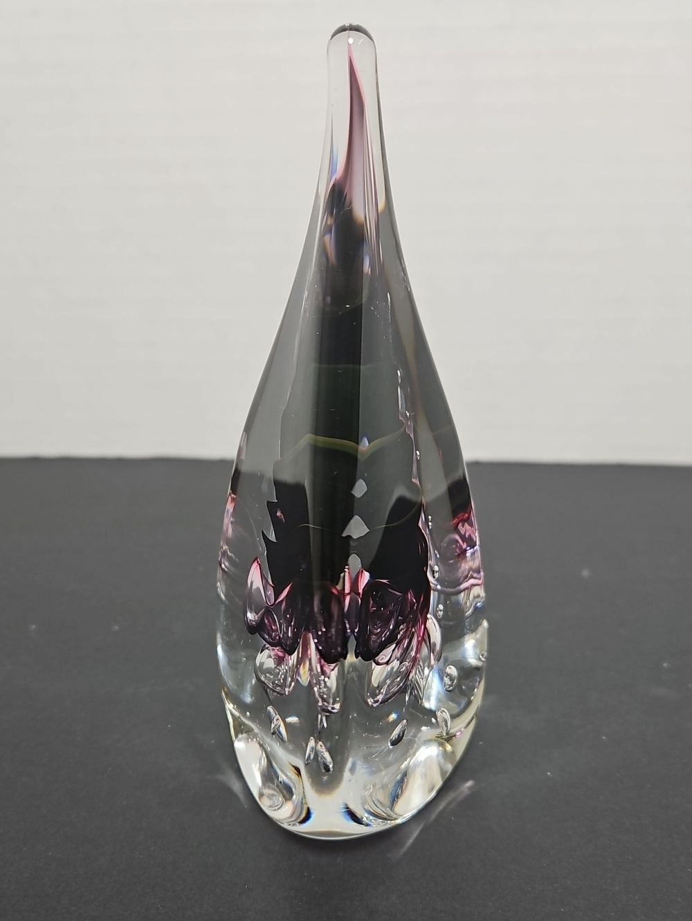 Unsigned Adam Jablonski Art Glass Teardrop Paperweight